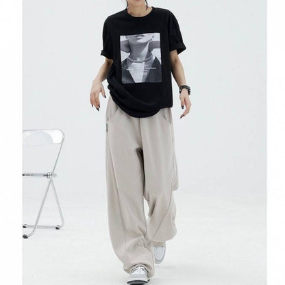 High-end Wide Leg Cotton  Sweatpants