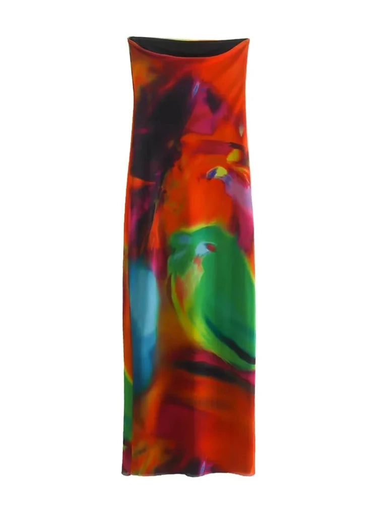 Trendy Colorful Women Tube  Dress