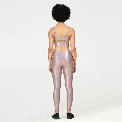 Hot Metallic Two-piece Fitness Set