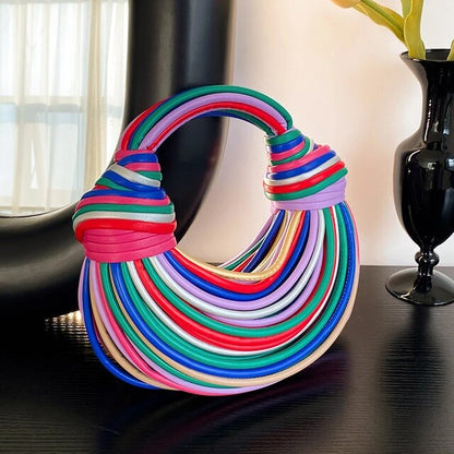 Rainbow Color Noodle Shaped Luxury Designer Purse