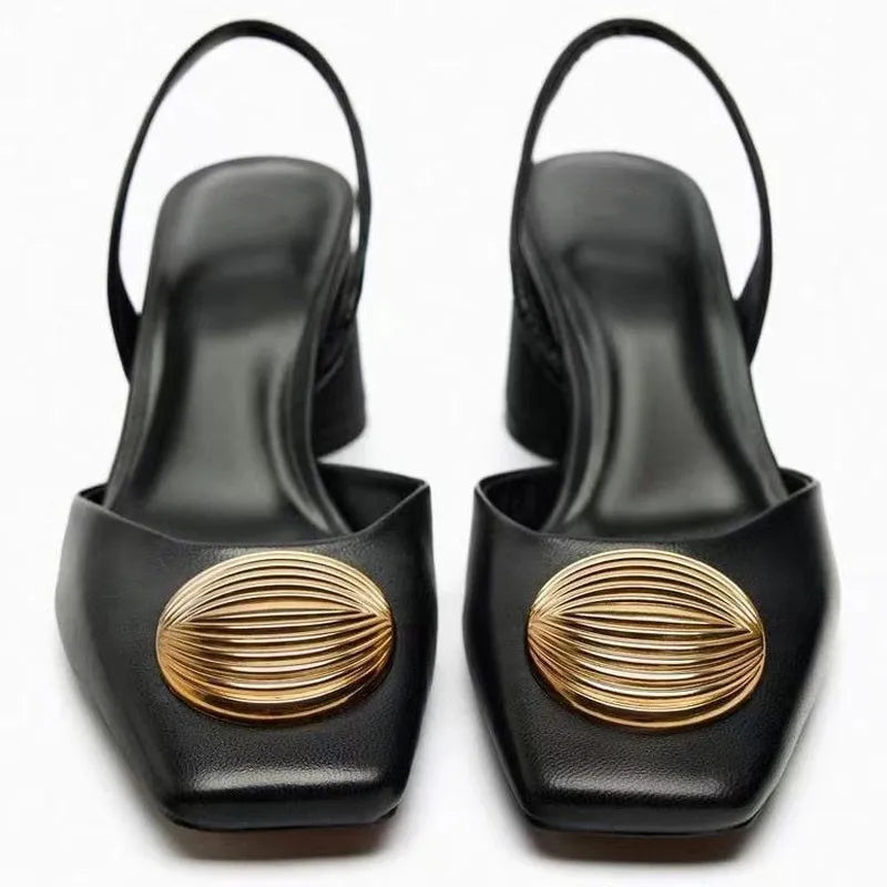 Shell Chic Slingback Mules