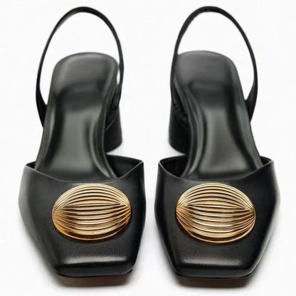 Shell Chic Slingback Mules
