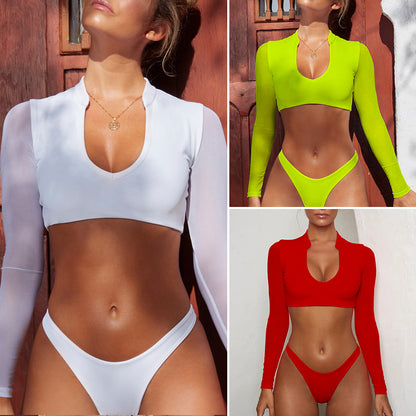 Sun Kissed Long Sleeve Brazilian Bikini Set
