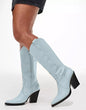 Knee High Cowhide Chic Western Boots – Multiple Colors