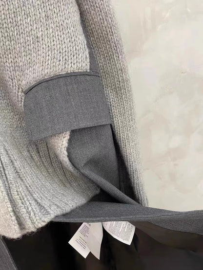 Stylish Knitted Double Layered V-Neck Cardigan Long Coat