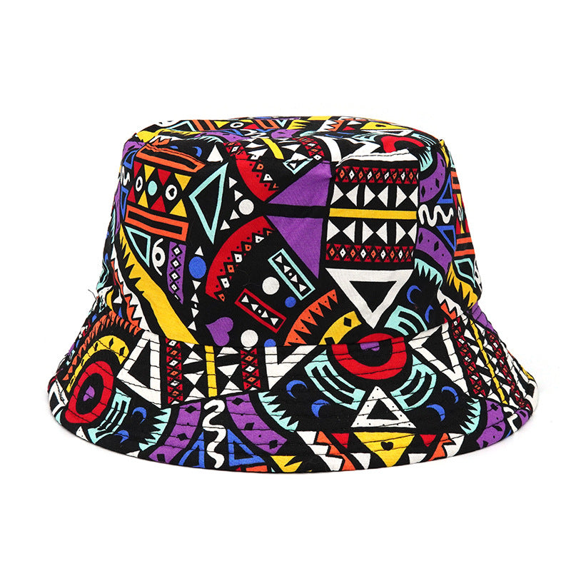 Reversible Fisherman Hat in Japanese Geometric Print