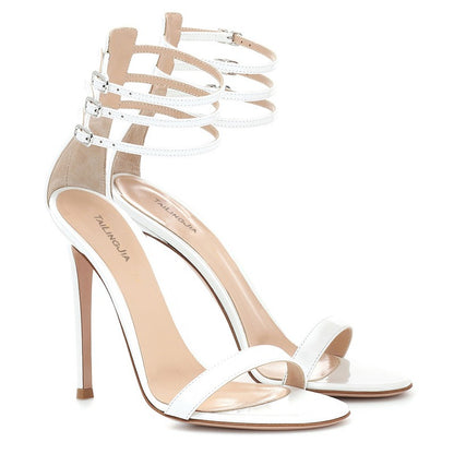 Triple Strap Minimalist Stiletto Sandals