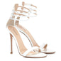 Triple Strap Minimalist Stiletto Sandals