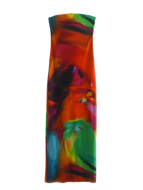 Trendy Colorful Women Tube  Dress