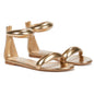 Aura Puff-Strap Leather Flat Sandals
