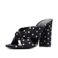 Aria Knot-Front Block-Heel Mules