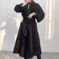 Elegant Long Belted Cashmere Coat for Women