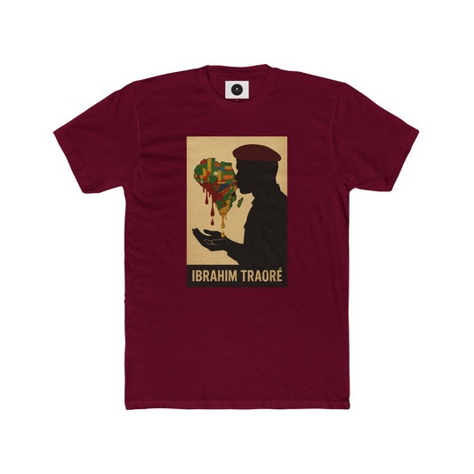 Ibrahim Traoré Unisex Cotton Crew Tee - Celebrate African Unity & Heritage