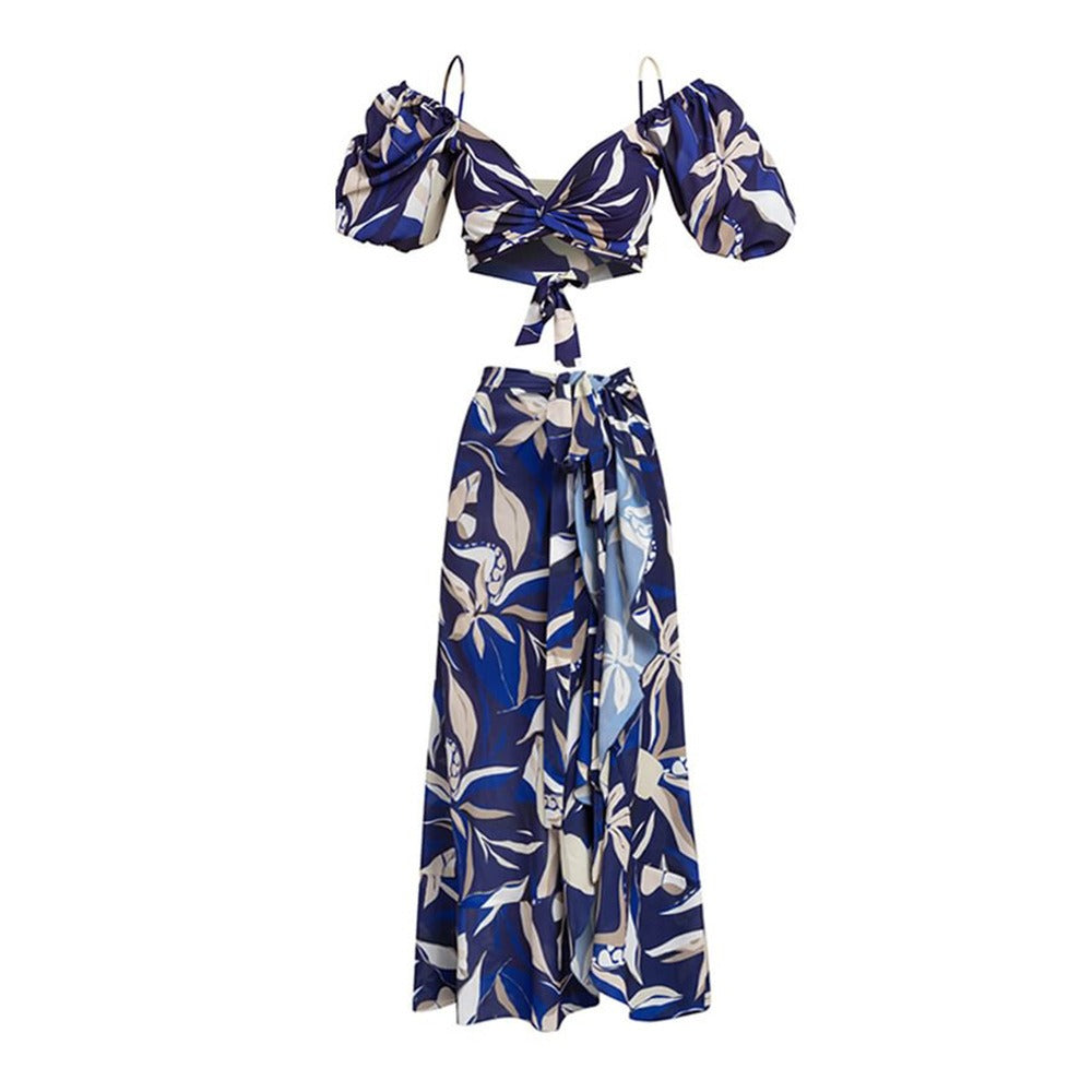 One-piece Cut-out Swimsuit & Matching Thigh-High Split Cover-up