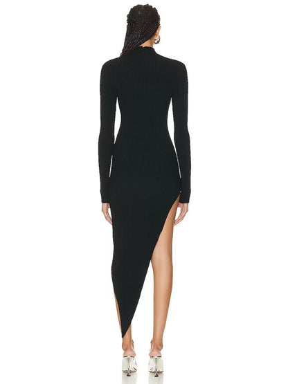 Women's Sexy Black Diamond Bodycon Dress