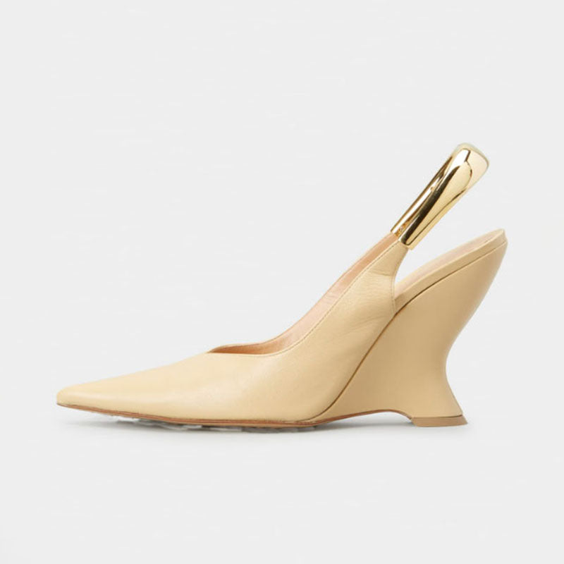Aurum Sculptural Wedge Slingbacks