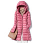 High Quality Lightweight Women's  Down  Puffer Jacket With a Detachable Hood, Packable.