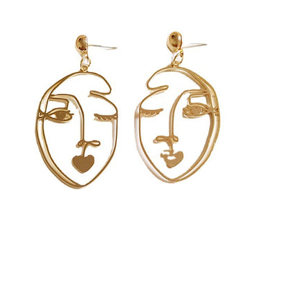 One-of-a-kind Metal Face Designer Earrings