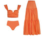 Sunset Ruffle Bikini & Tiered Maxi Skirt Set