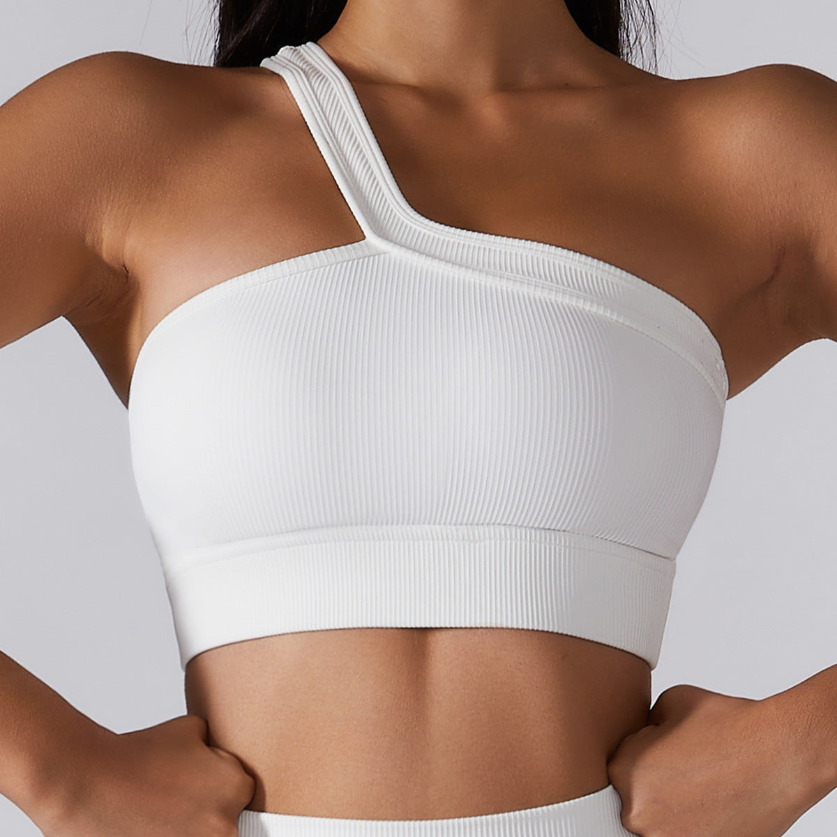 New One Shoulder Athletic Bra Top