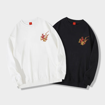 Traditional Chinese Phoenix Embroidery Sweatshirt