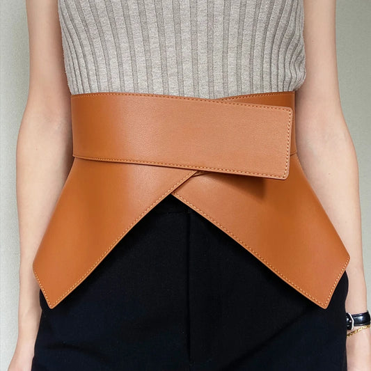 Geometrically Designed Leather Corset Belt