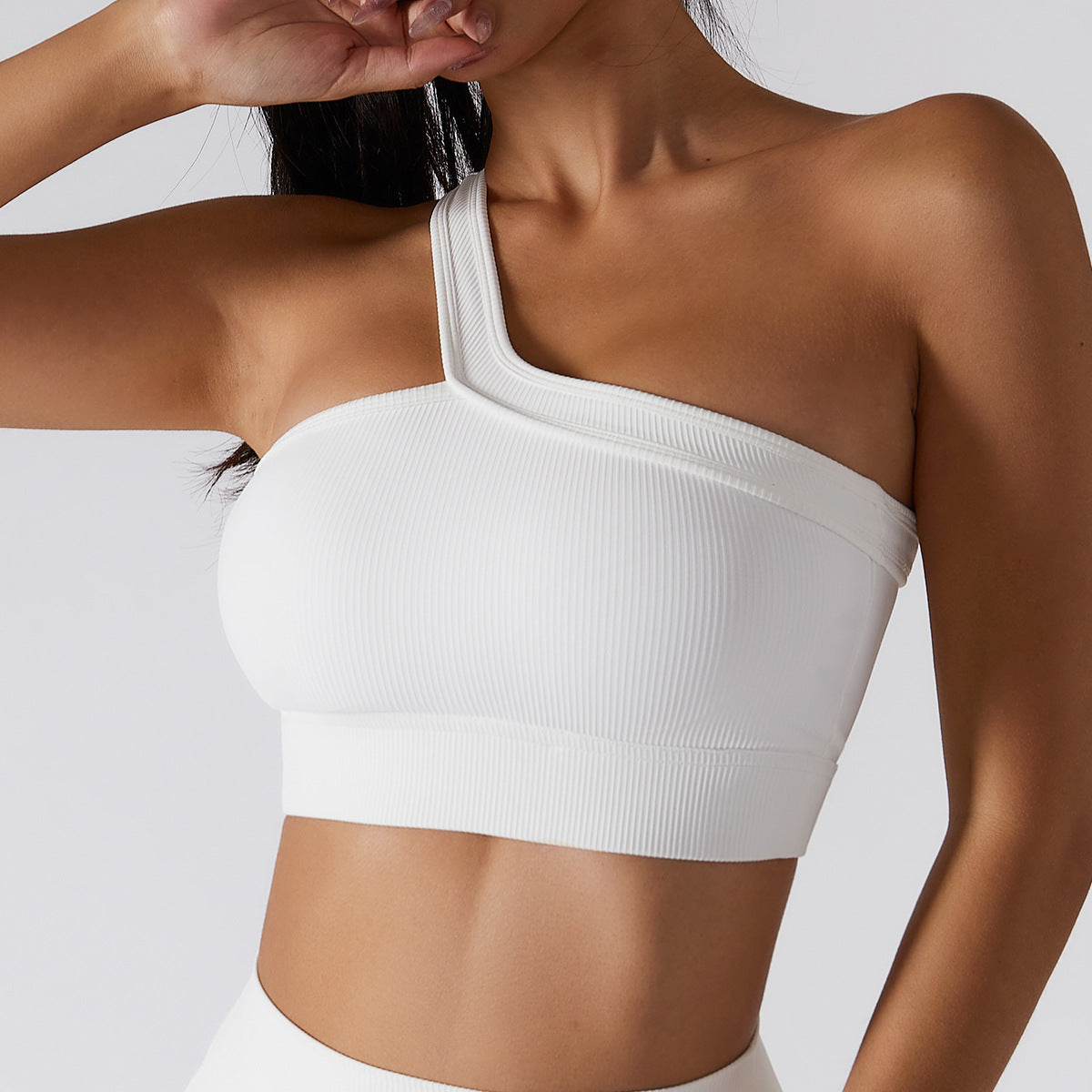 New One Shoulder Athletic Bra Top