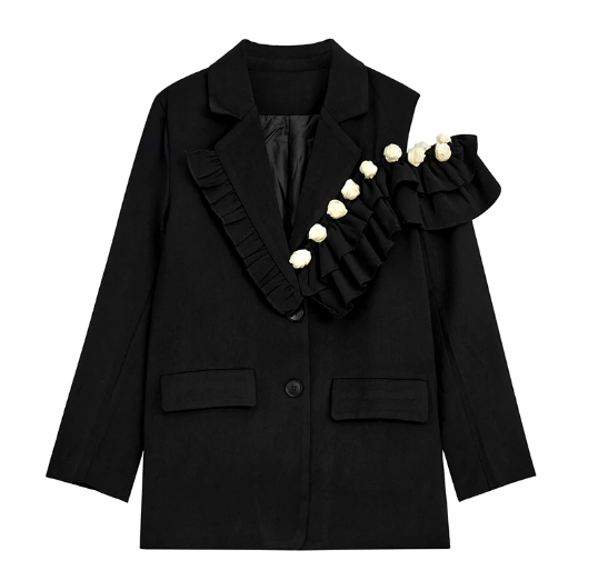 High-end Loose Black Blazers for Women