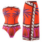 Island Vibes Palm Print Swimsuit & Sarong Set