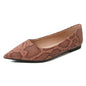Serpentina Snake-Print Pointed-Toe Slip-On Flats