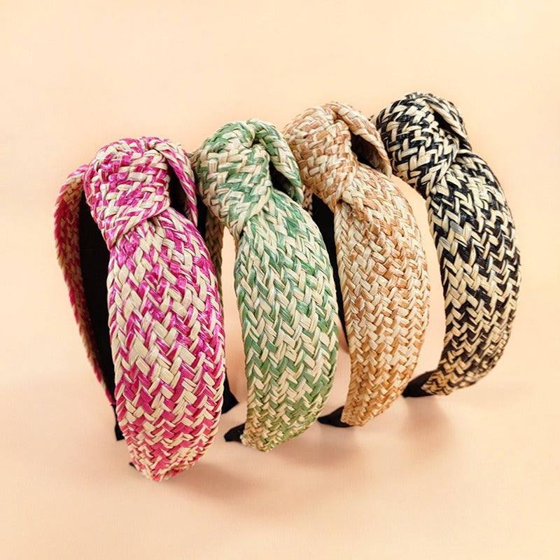 Colorful Sweet Romance Braided Straw Headbands