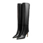 Sleek Luxe Knee-High Stiletto Boots – Black