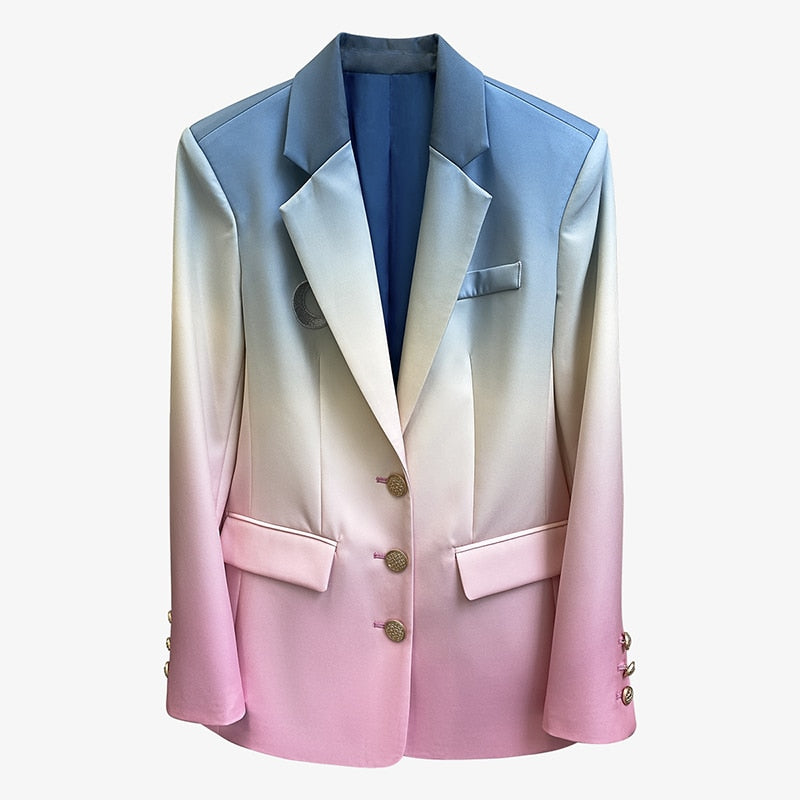 Hip Multicolored Fashion Blazer For Women