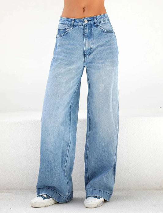 “Blue Horizon” High-Rise Wide-Leg Jeans