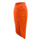 Tangerine Luxe One-Shoulder Swimsuit & Ruched Skirt Set