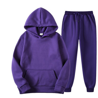 Women's Oversized 2 Piece Set Hooded Fleece Tracksuit in Multiple Colors Selection