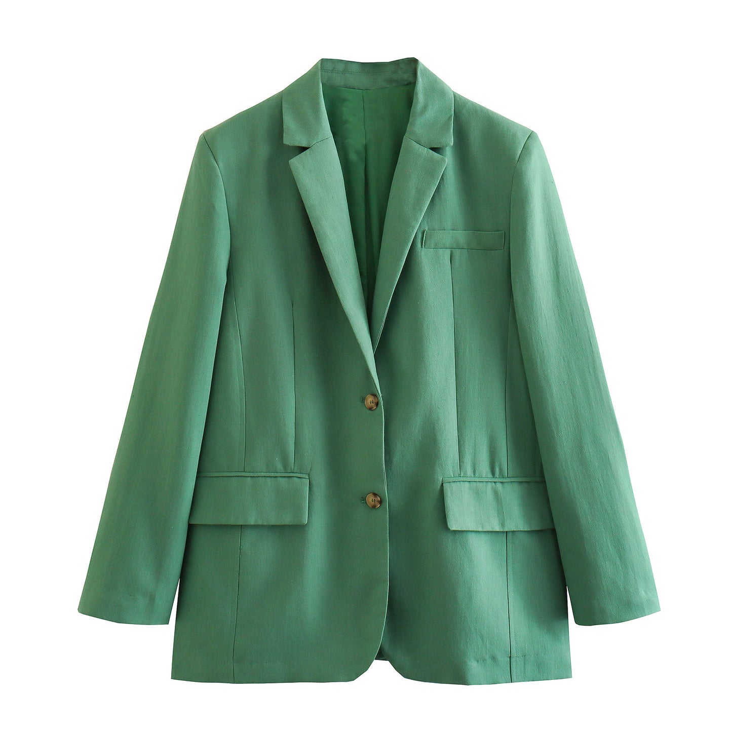 New Linen-blend Office Chic Green  Three-Piece Suit. Jacket+ Vest+ Elegant Pants