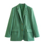 New Linen-blend Office Chic Green  Three-Piece Suit. Jacket+ Vest+ Elegant Pants