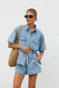 Denim Button-Up Short Set (Light Wash | Dark Wash)