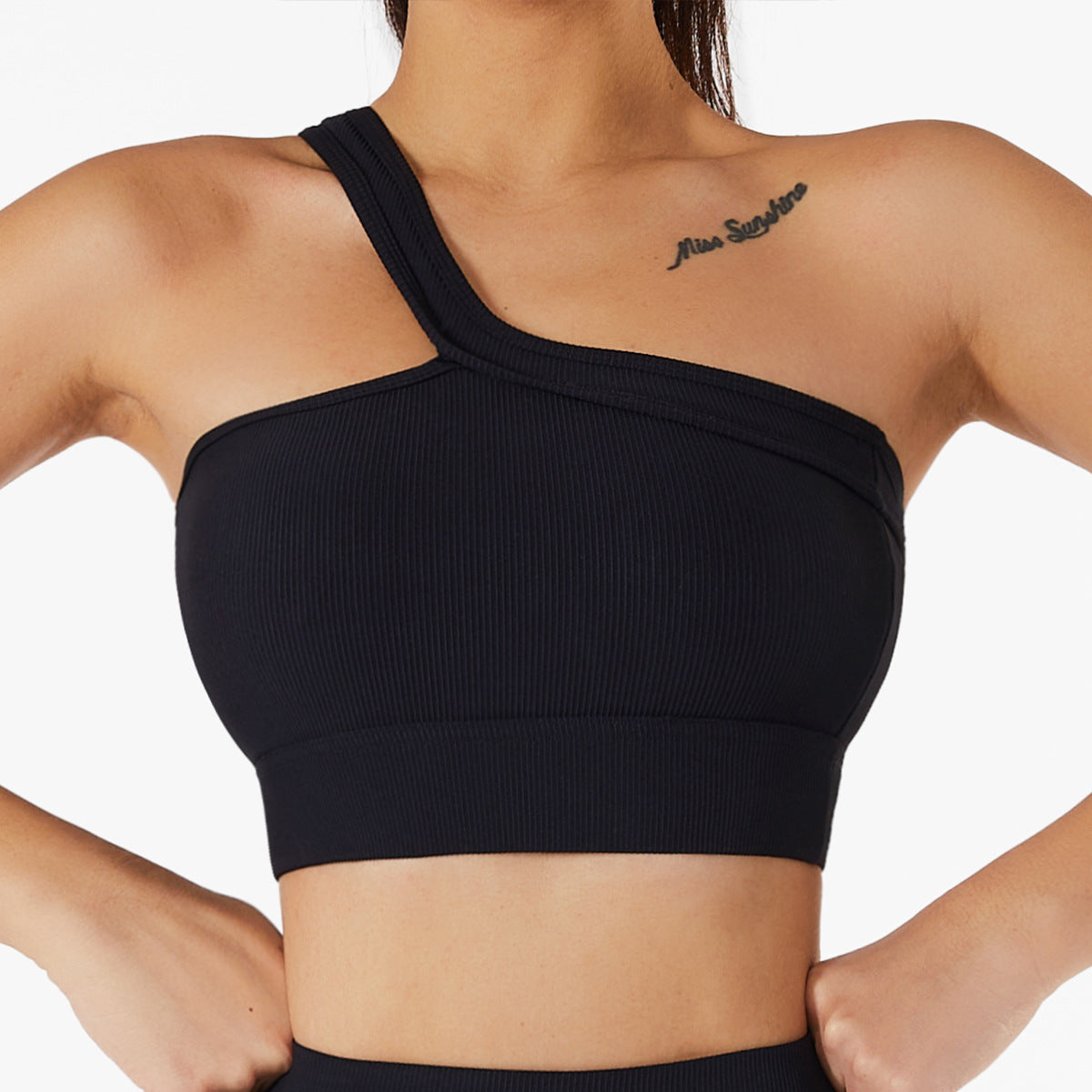 New One Shoulder Athletic Bra Top