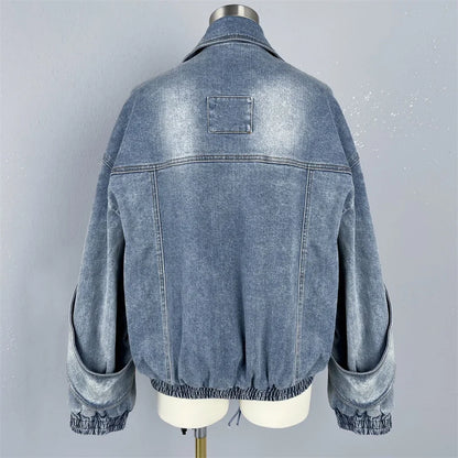 Retro Washed High Quality Pure Cotton  Padded Denim Jacket
