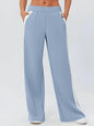 High-Waisted Wide-Leg Yoga Pants with Contrast Side Stripe