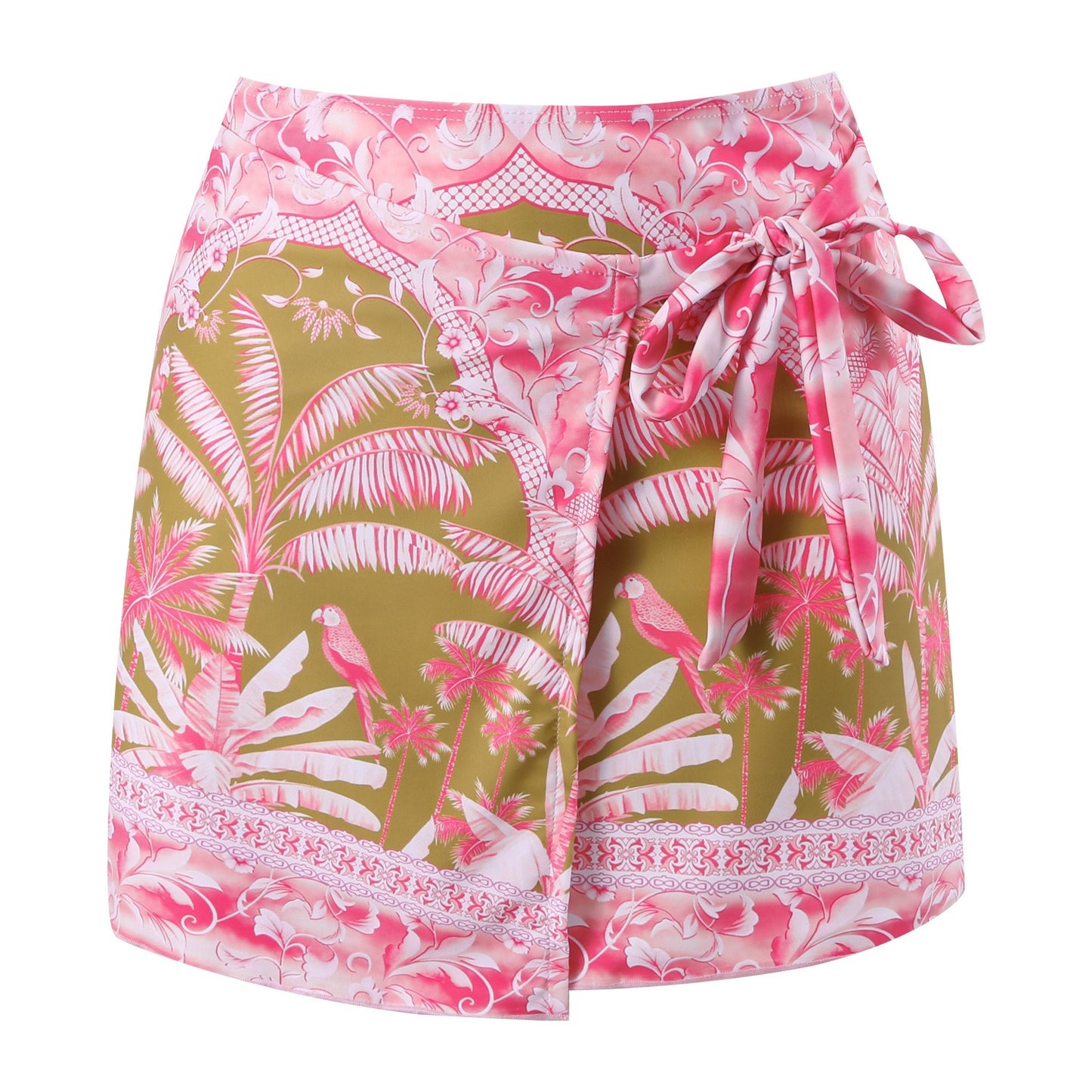 Palm Paradise One-Piece Swimsuit & Wrap Shorts Set