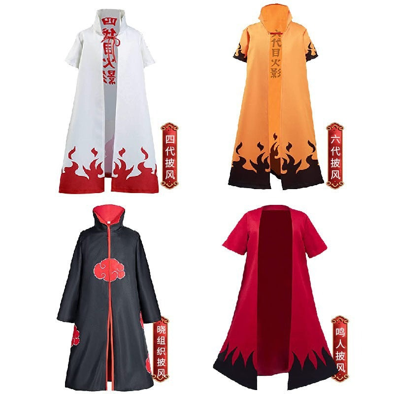 Naruto Inspired Japanese Robes, Japanese Anime Clothes, Anime Cosplay clothes, Red Cloud Robe