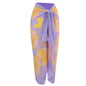 Lilac Bloom Cutout Swimsuit & Chiffon Sarong Set