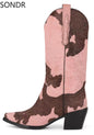 Wild Side Cowhide Western Boots – Cow & Zebra Print