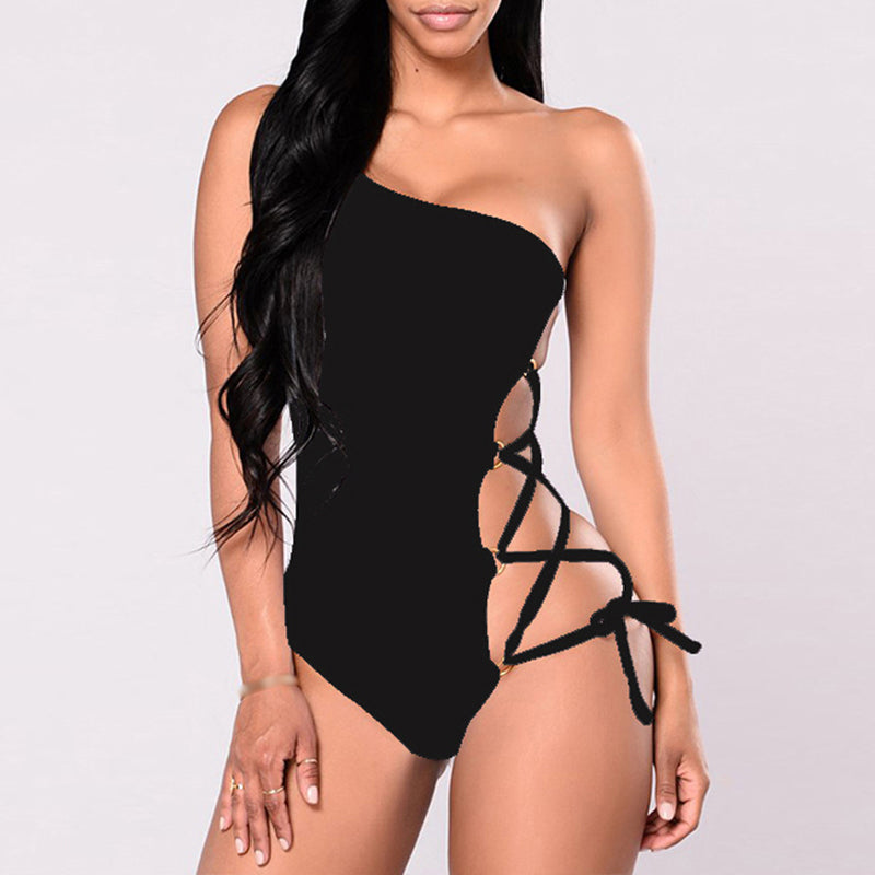 Luxe Laced Up One-Piece Swimsuit.