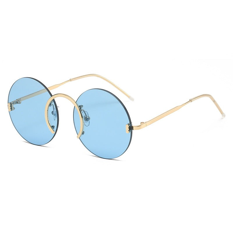 John Lennon Style Rimless, Anti-UV Sunglasses