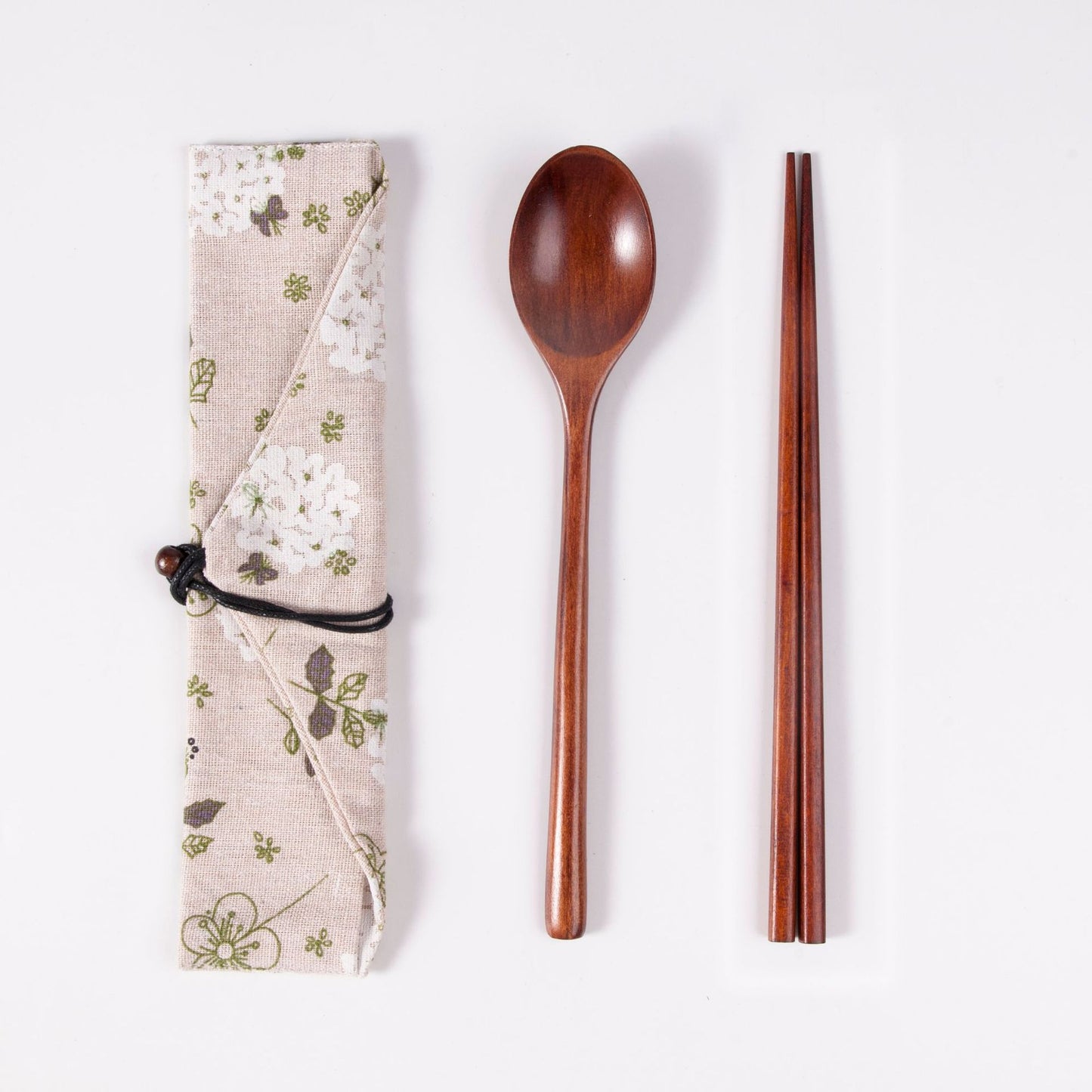 Three Piece Set of Japanese Wooden Tableware, Chopsticks, Spoons,Knife, Fork, Knife