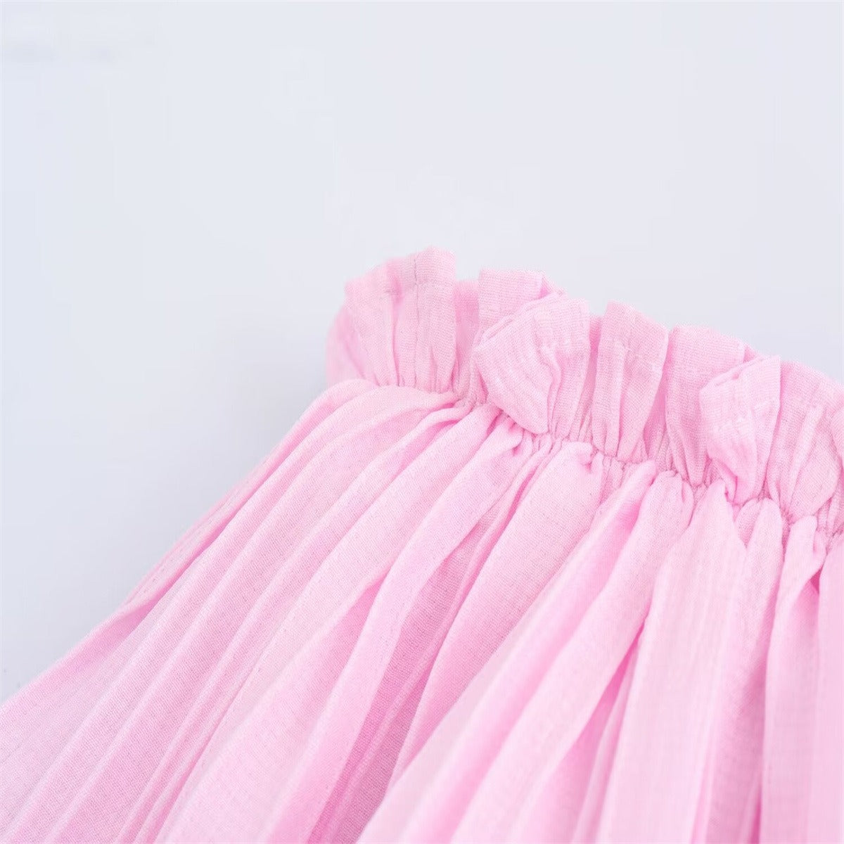 Sweet and Pink Elastic Layered Mini Skirt